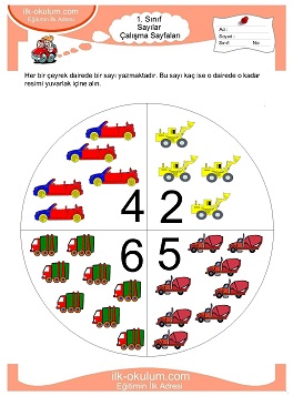 Çocuklar İçin Sayılar Çalışma Sayfaları 